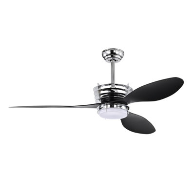 Ventilateur de plafond moderne avec lumière et télécommande, ventilateur à 3 pales en ABS