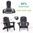 Folding Outdoor Adirondack Chair Set Of 2 And Table, HDPE All-Weather, Ergonomic Design For Patio, Deck, Garden, And Balcony-131567770