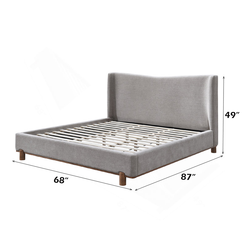 Gray Chenille Queen Bed, Queen