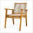 Durable Outdoor Dining Chairs Set Of 2 With Wood Frame And Mixed Rope, Courtyard Style, 400Lbs Capacity