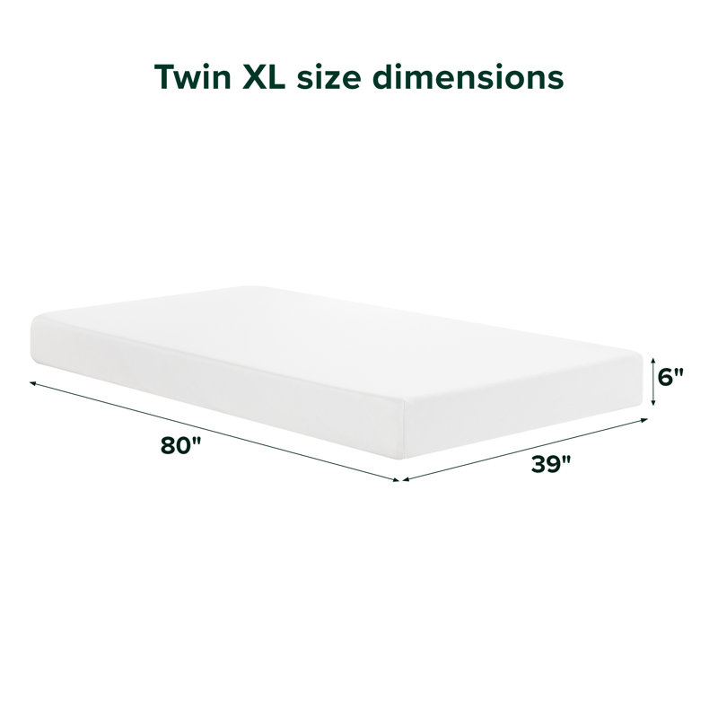 Matelas en mousse viscoélastique de 6 po Sleep by Wayfair ™, Très grand lit simple