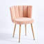 Chaises de salle à manger modernes 2 beiges - tissu, coussins courts en fourrure, construction ergonomique pour deux chaises, revêtement, pieds en tube de fer avec apparence de bois-826289464