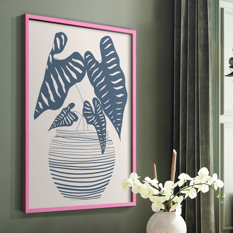 Câblé en monochrome I, reproduction encadrée - bois massif, H 10 po x l 8 po, Rose