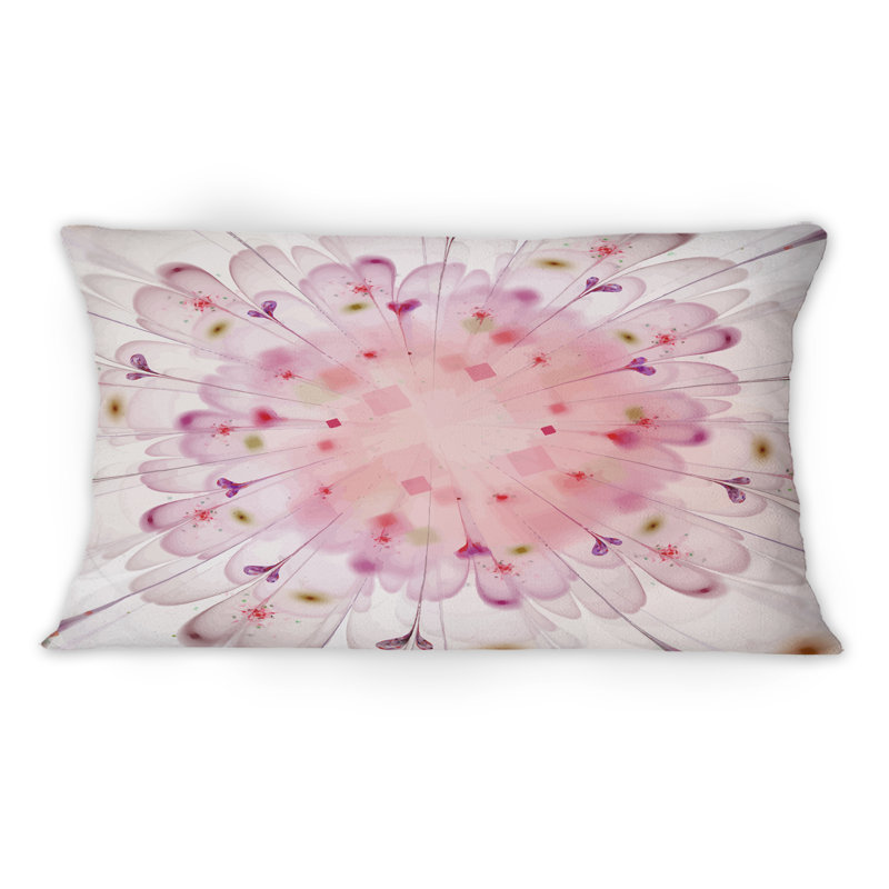 Coussin décoratif imprimé floral rose clair