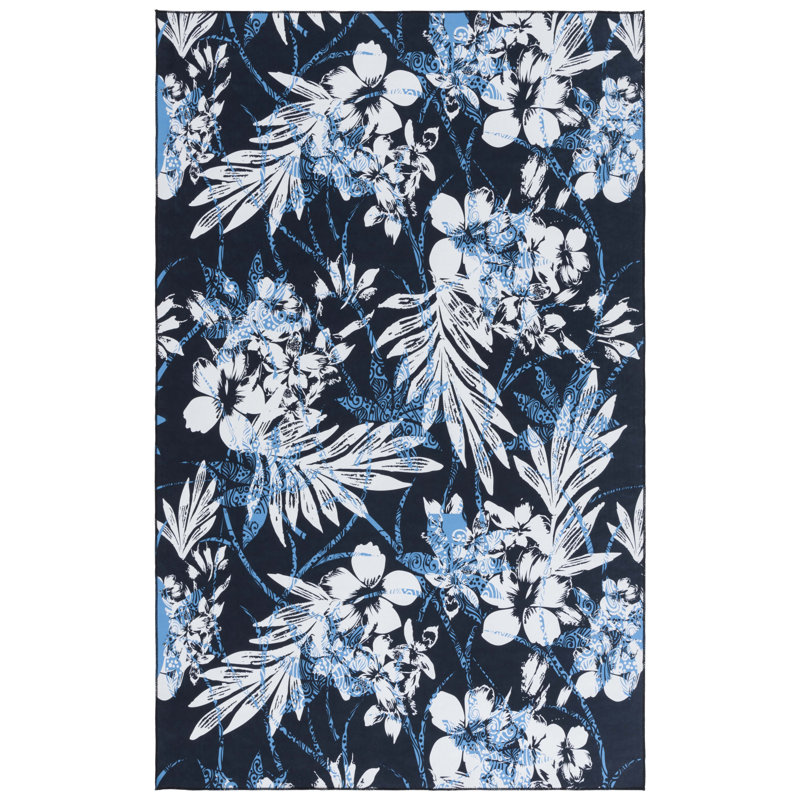 Tapis noir / bleu Amalea 825, Rectangle de 5 pi x 8 pi