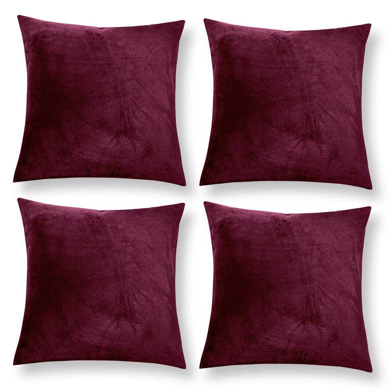 Apex Crushed Velvet Cushion Cover Set, Burgundy