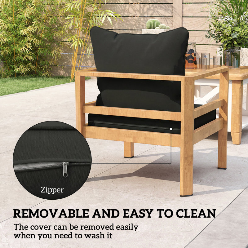 Outdoor Seat Cushion Set, Black
