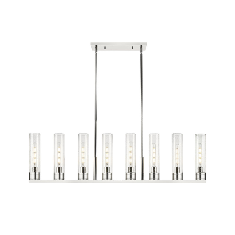 Luminaire suspendu 6 lumières avec abat-jour Scherer, Grainé, Nickel poli