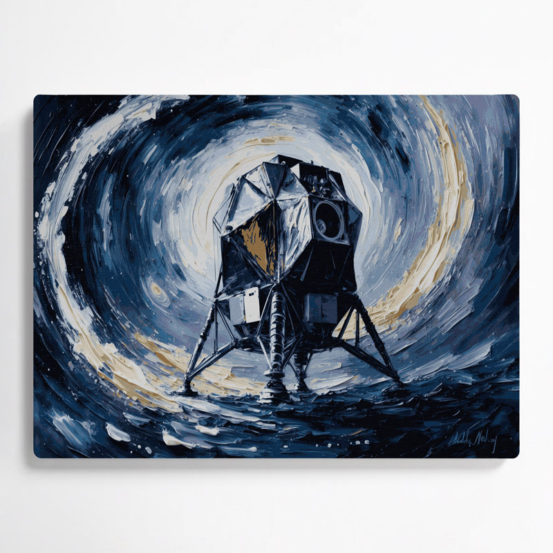 «Space Apollo programme commemoratives», art mural en métal gris, H 16 po x l 20 po