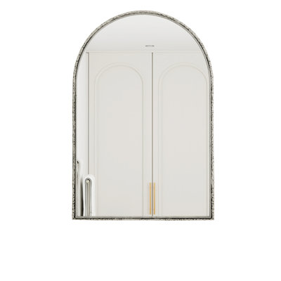 Arched Mirror,Wall Mirror For Bathroom,Vanity Mirror Or Wall Decor Arch Mirror For Livingroom Bedroom Entryway,Silver