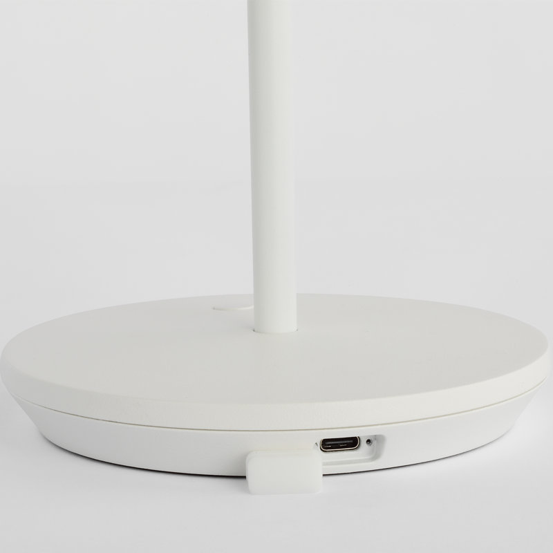 Nevis Short Accent Rechargeable Table Lamp, White
