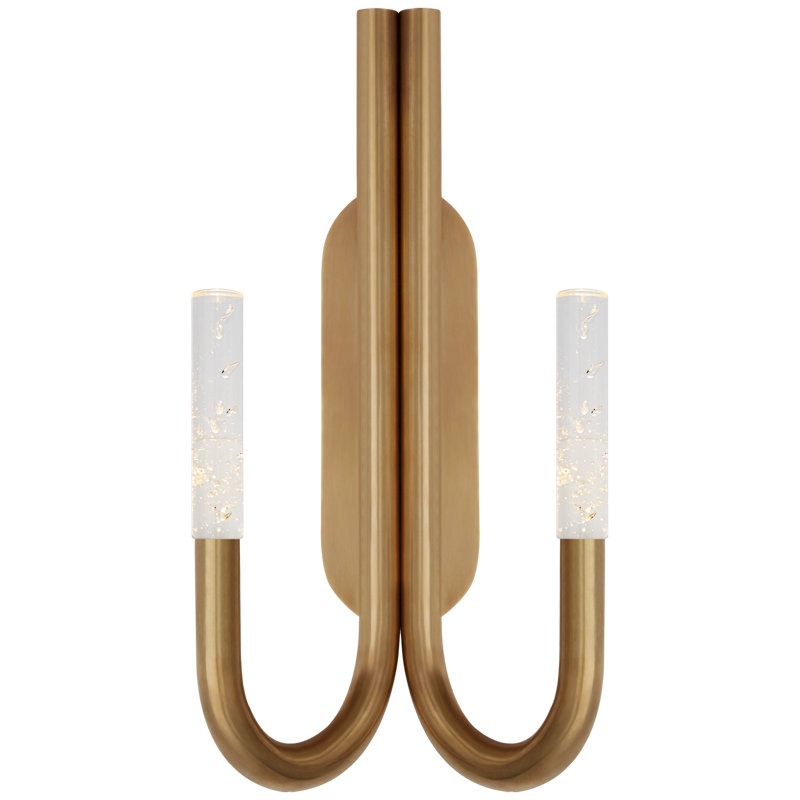 Kelly Wearstler Rousseau Double Wall Sconce, Antique-Burnished Brass
