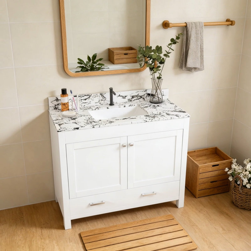 Meuble-lavabo moderne 43 po, White