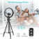 14'' LED Ring Light With 50'' Adjustable Tripod Stand, Touch Control Panel With 5 Colour Modes & 10 Brightness Levels, Phone Holder For Live Streaming, Youtube, Tiktok, Compatible With All Smartphones