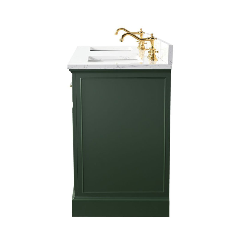 Thompson 60" W Double Vanity, Evergreen/Brushed Gold