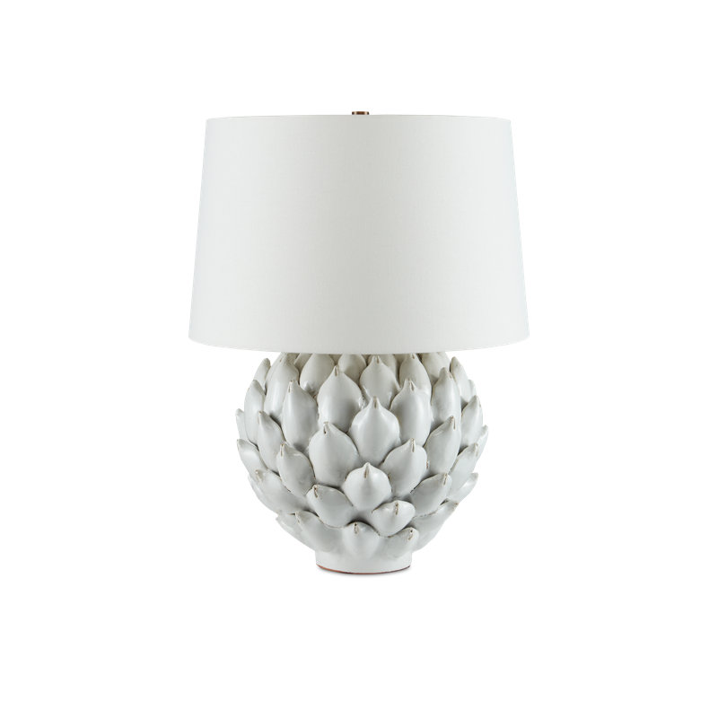 Lampe de table blanche antique 25 po Cynara
