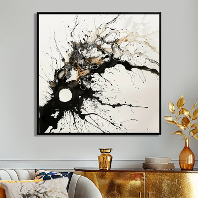 Fluide, méandres, impression d'art abstrait à l'encre liquide