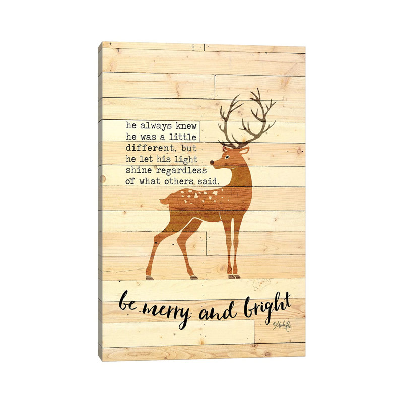 Be Merry And Bright Deer by Marla Rae - Wrapped Canvas Print, 66.04 cm H x 45.72 cm W x 1.91 cm D