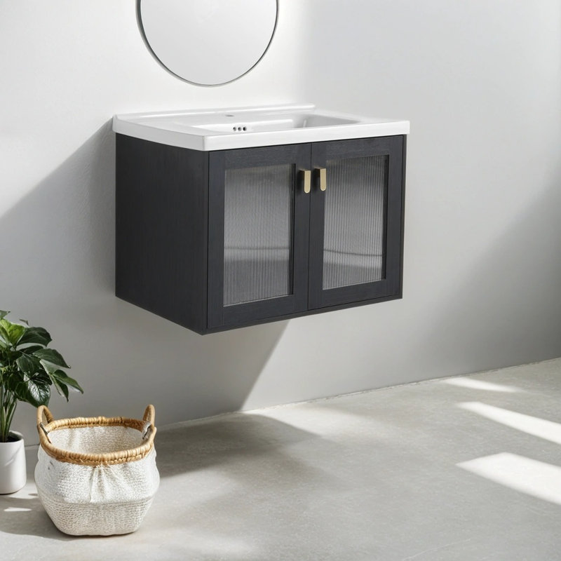 Meuble-lavabo simple 28,03 po avec plateau en céramique Makinzey
