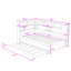 Lit de jour simple en bois avec couchette simple, tablettes de rangement et chargement USB-1444710450