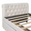 Lit de jour simple tapissier avec tiroirs, support en lattes de bois