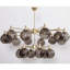 Grand lustre linéaire moderne à deux niveaux en verre et laiton teinté Jakobsson-87855737-131401608-87855734
