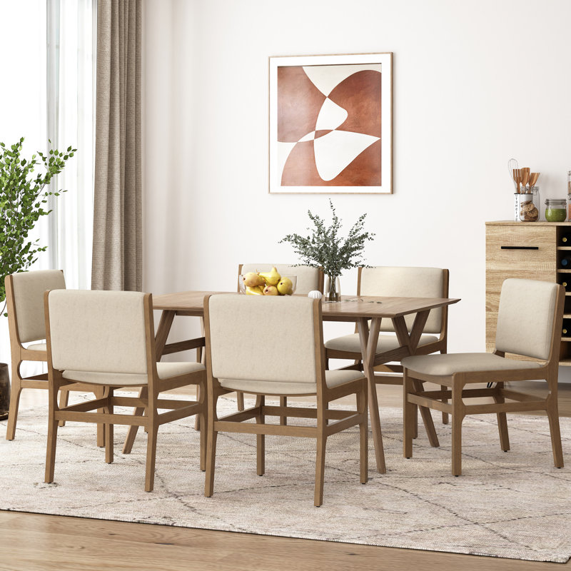 Alagie Side Chairs, 6, Walnut, Wheat