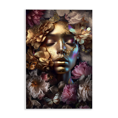 Lavish Floral Face Wall Plaque Art by Reinders