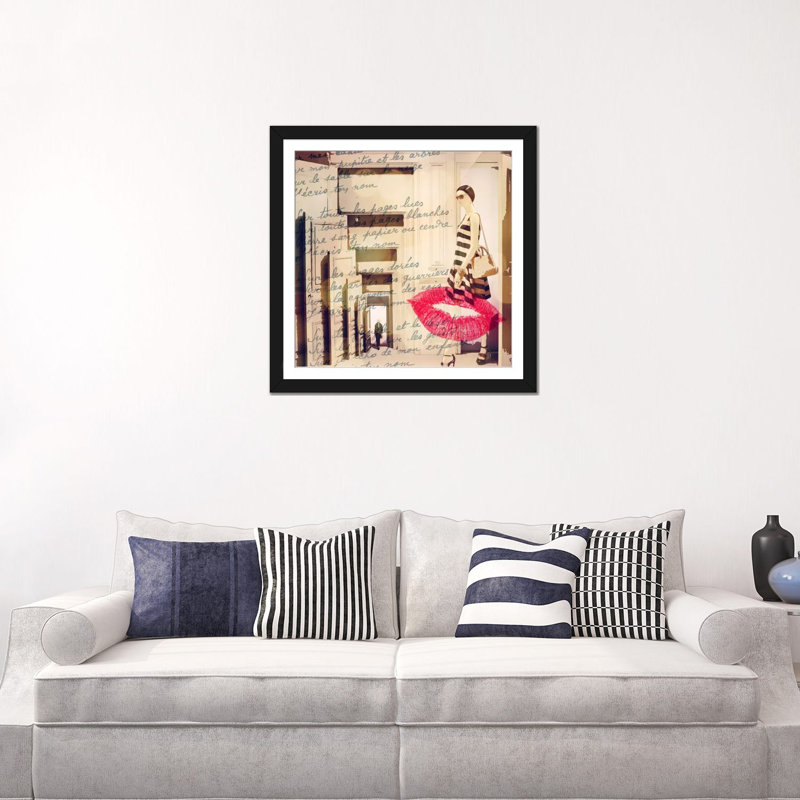 «With Love Giclee», impression sur toile, Papier d'art encadré noir, Blanc, H 24 po x l 24 po x P 1 po