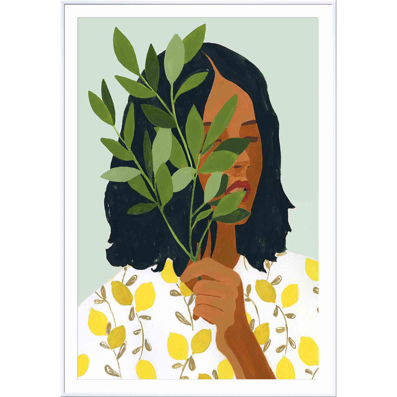 «Botany Portrait I» par Victoria Borges - peinture encadrée, H 48 po x l 32 po, Blanc