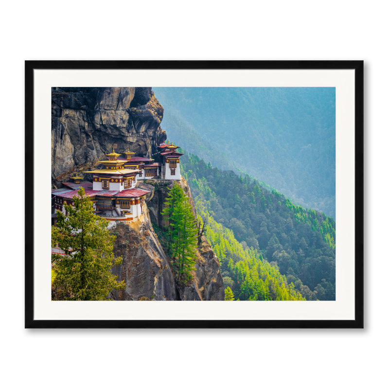 Bhutan's Tiger's Nest Print by Mark Paulda, Black Framed Paper, 25.25" H x 31.25" W