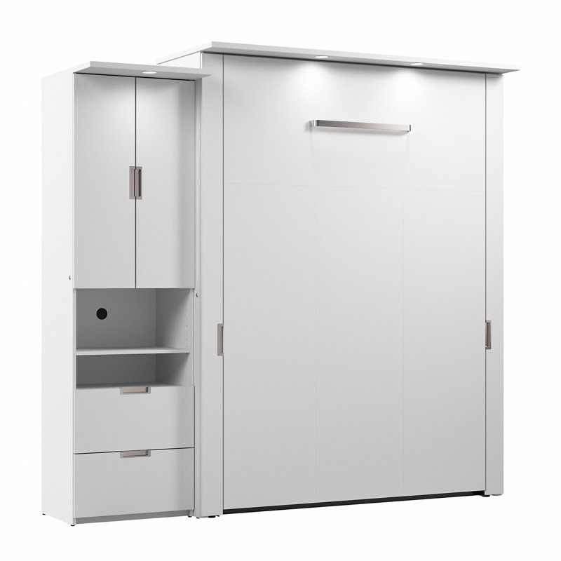 Lit escamotable avec armoire de rangement Luka (90 po de largeur) , Grand