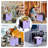 Foldable Utility Cart Collapsible Crate Rolling Carts With Stair Climbing Wheels Rolling Tote Basket Teacher Cart With Lid Wear-Resistant 360°Rotate Wheel Noiseless