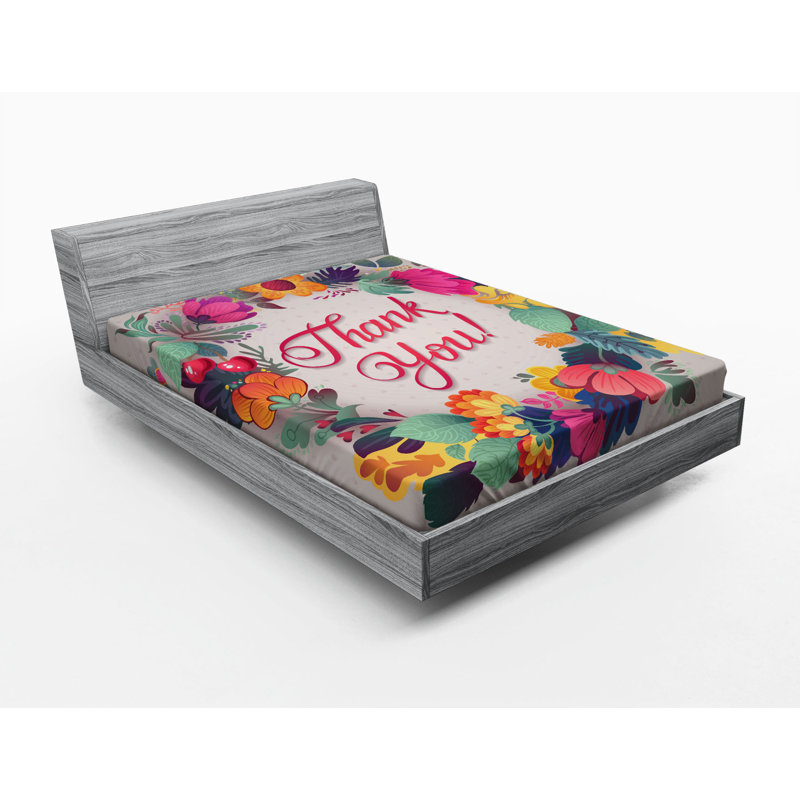 Microfiber Floral Fitted Sheet, Queen Fitted Sheet