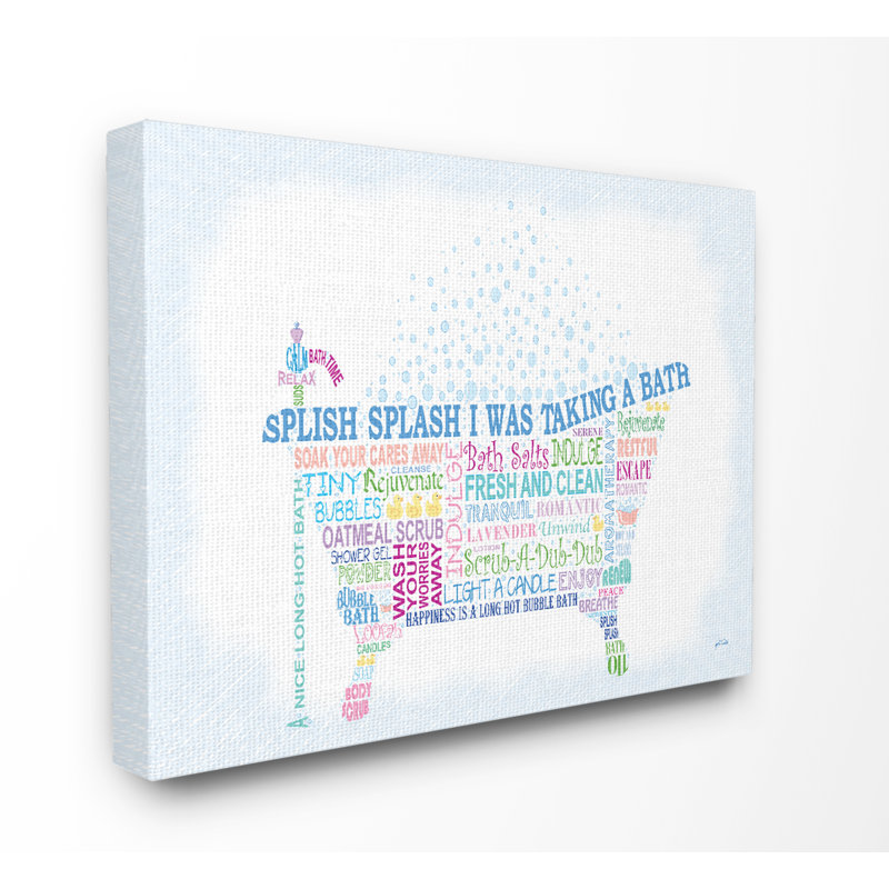 " Elisa Bath Typography " by Janet White, Wrapped Canvas, 24" H x 30" W x 1.5" D