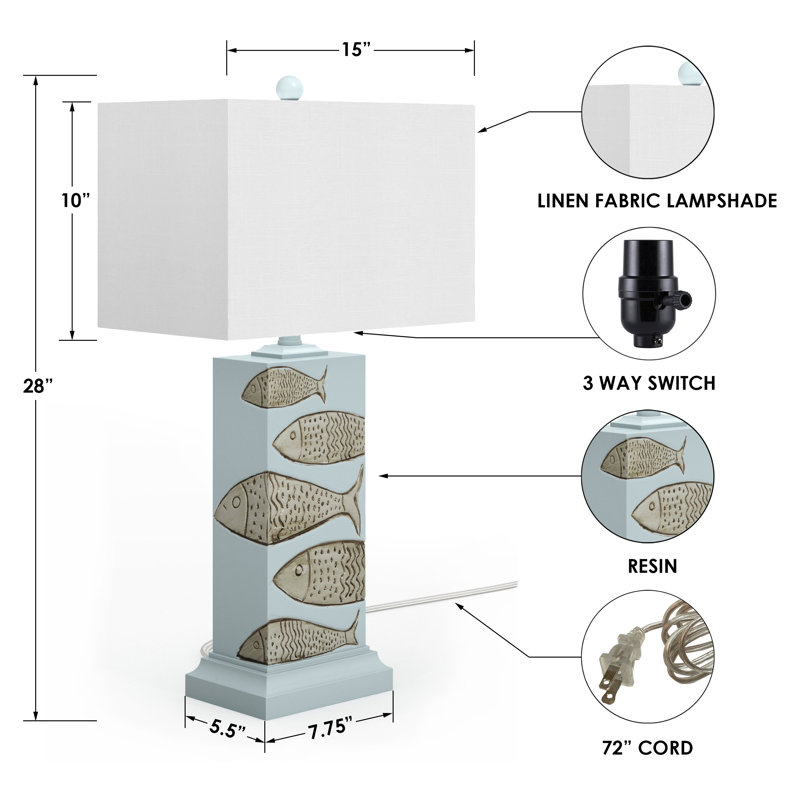 Raffa 28" Gray/Light Brown Coastal Fish Table Lamp