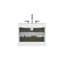Meuble-lavabo mural blanc brillant de 61 cm (24 po) - Lavabo en céramique, 3 trous pour robinetterie, grand compartiment de rangement, design moderne et silencieux, tiroir