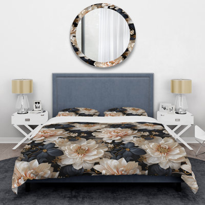Ensemble de housse de couette Floral - microfibre de polyester