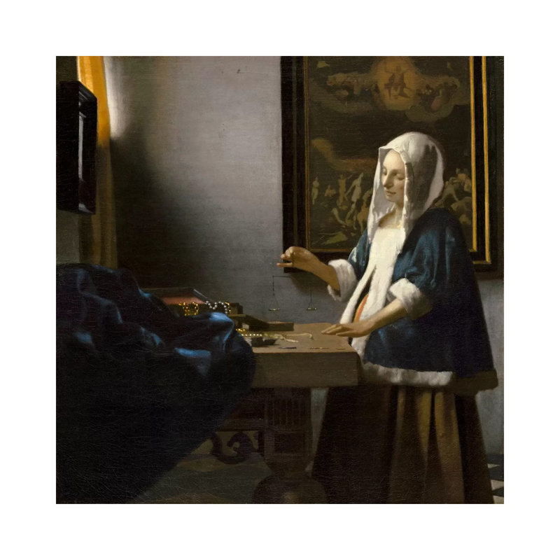 Woman Holding A Balance by Johannes Vermeer - Wrapped Canvas Painting, 66.04 cm H x 66.04 cm W x 1.91 cm D