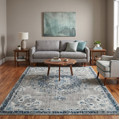 Tapis bleu / gris Nieve