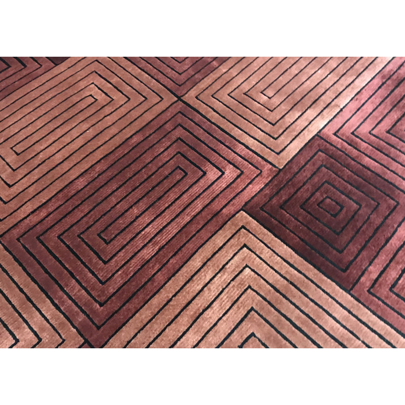 Hand-Knotted High-Quality Wine Area Rug