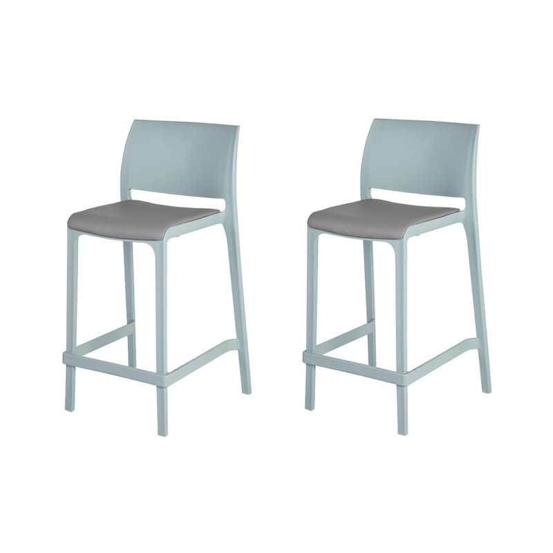 Tabouret de comptoir Sensilla, Tabouret de comptoir (siège à une hauteur de 25,, Bleu pastel