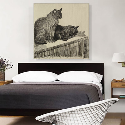 «Deux Chats Sur Un Meuble» par Theophile Steinlen, reproduction d'art sur toile tendue