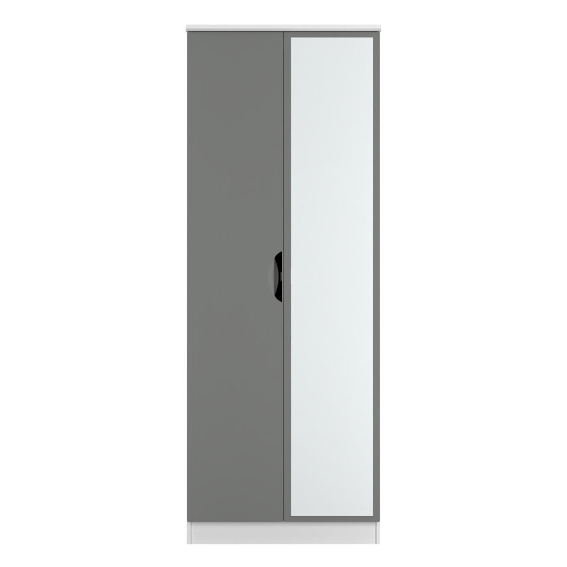 Bhodhini Manufactured Wood Wardrobe, Dusk Grey/White