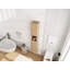 Armoire murale avec porte à fermeture douce, porte-serviettes et rangement ouvert pour salle de bain