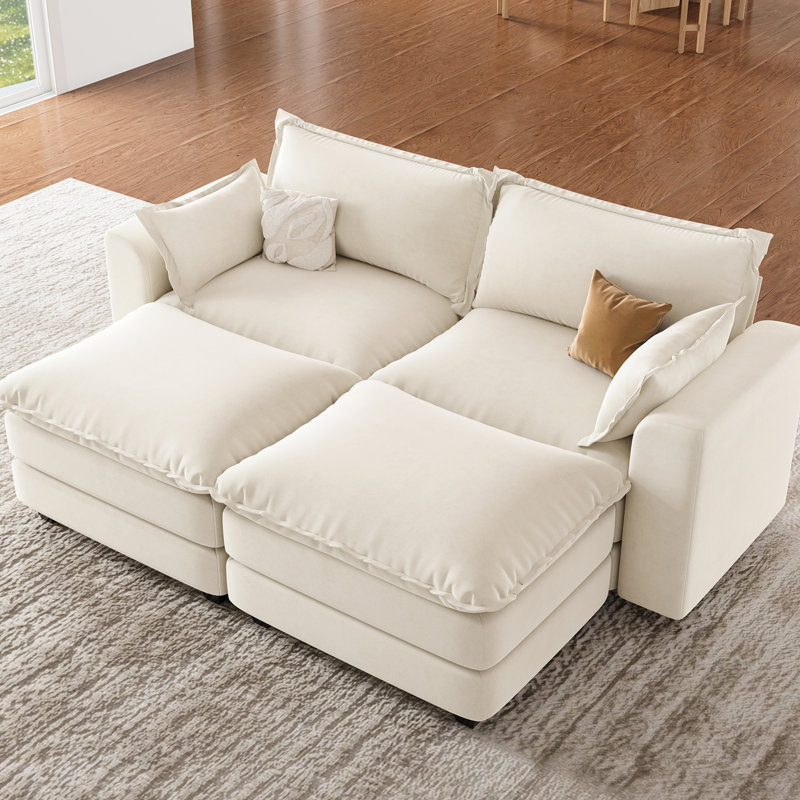 Canapé modulaire modulaire pour le salon, beige, Chenille beige