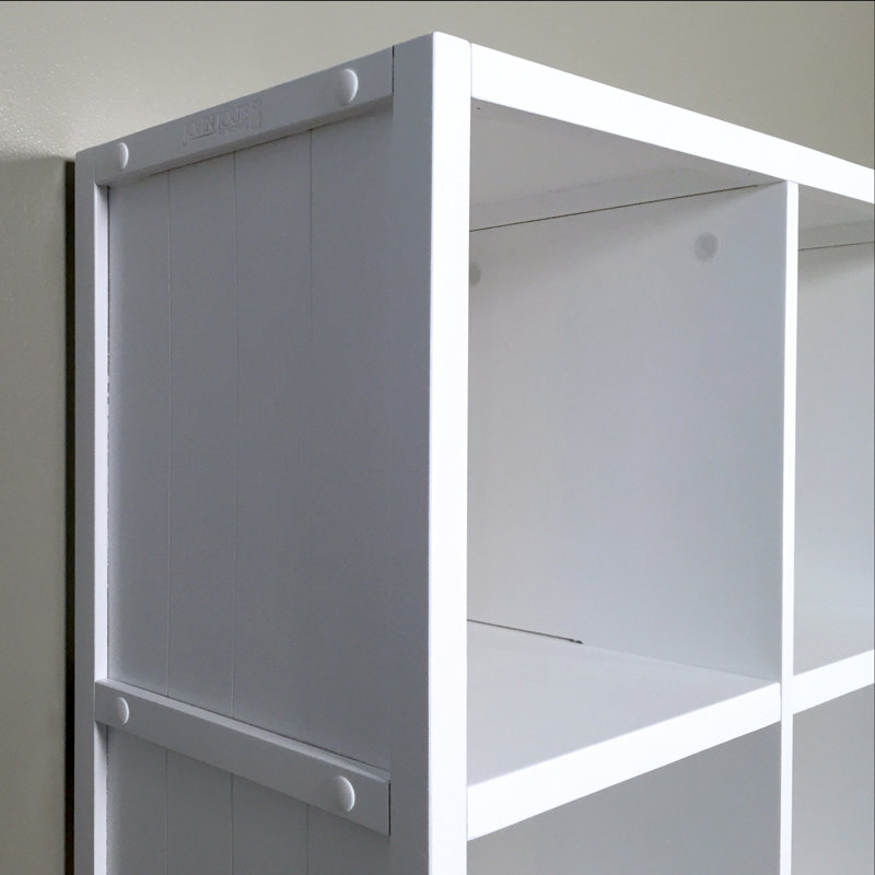 Organisateur de cubes en bois massif John Louis Home, Blanc, (4 tablettes) H 27,75 po x l 25,5 po x P 11,75 po