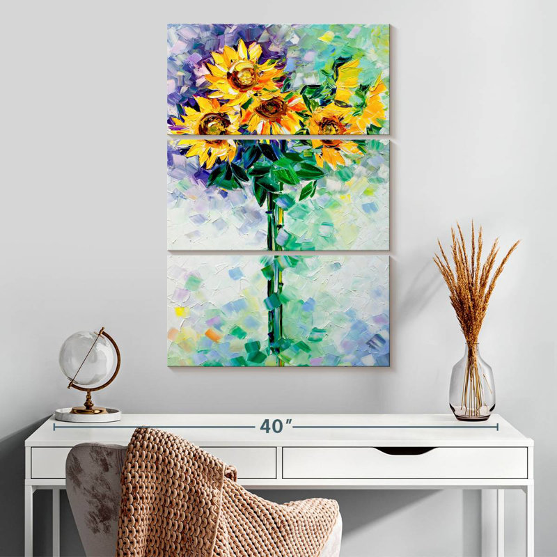 Harnek Sunflowers Modern Expressionism, 32" H x 20" W