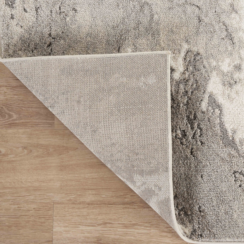 Tapis abstrait gris Abani Zebulon Bea120A, Rectangle 4pi x 6 pi