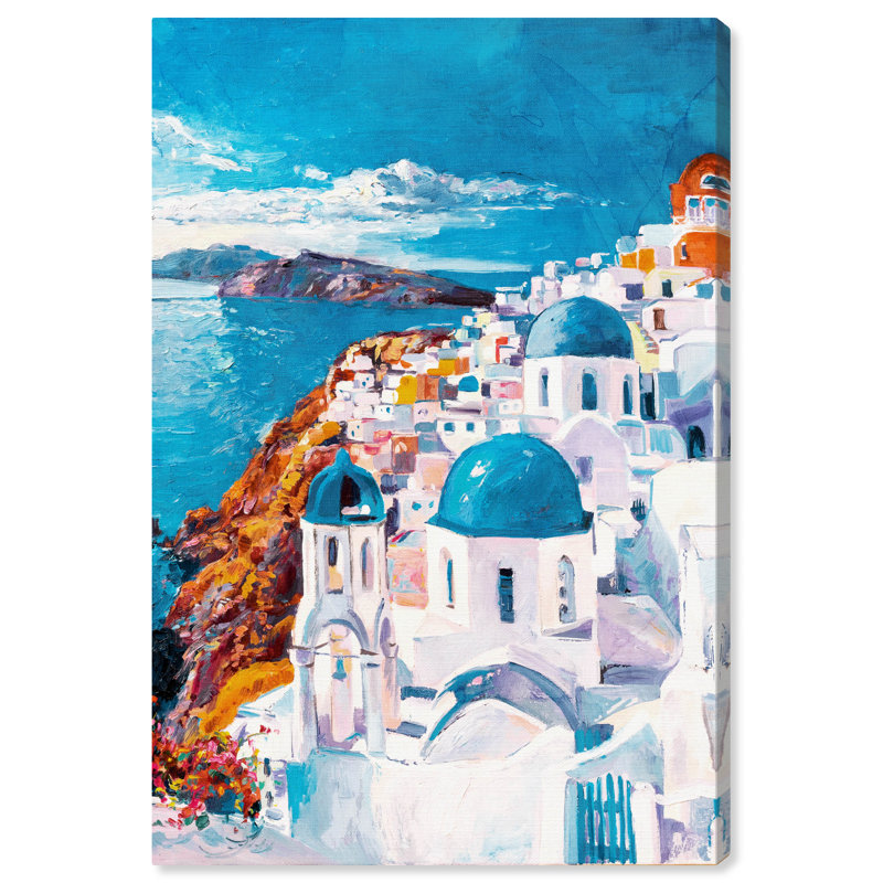 «Beautiful Day in Grèce» par Oliver Gal - reproduction d'art, H 24 po x l 16 po x P 0,75 po, Toile tendue